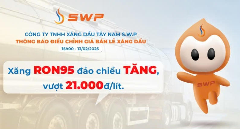 Giá xăng dầu 13/2/2025: Giá xăng E5 RON 95 vượt 21.000 đồng/lít