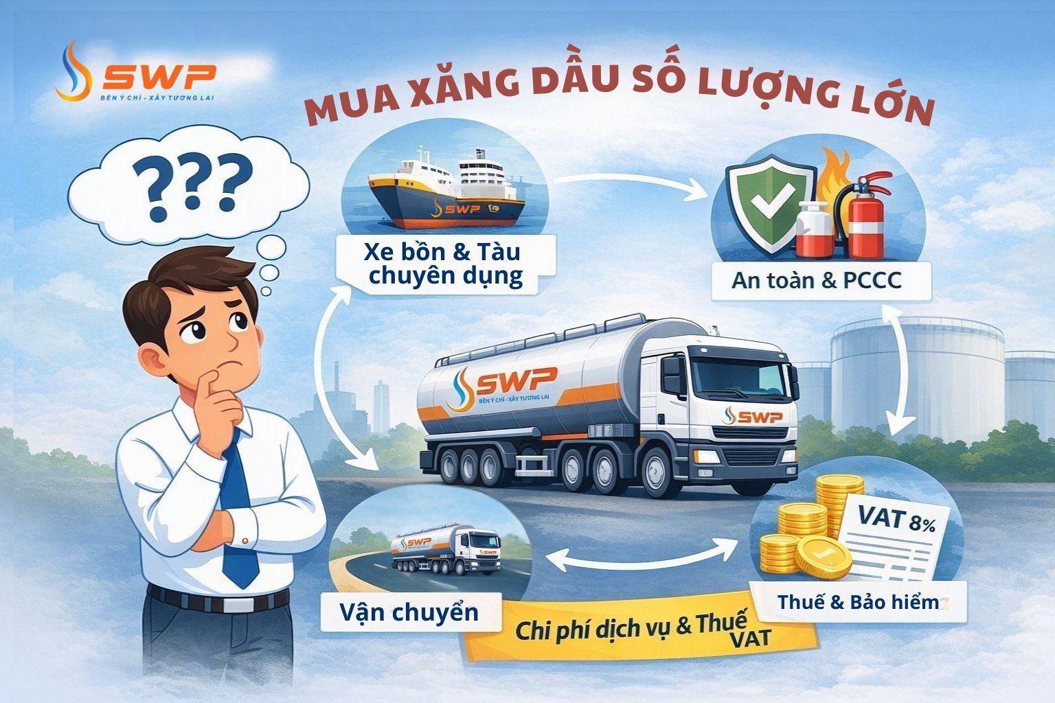 Chi phí phát sinh khi mua xăng dầu số lượng lớn