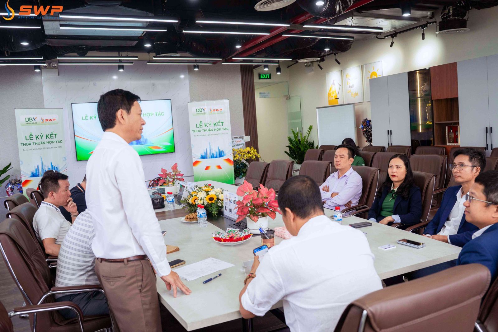 Đại diện Tây Nam SWP phát biểu tại lễ ký kết thỏa thuận hợp tác SWP và DBV